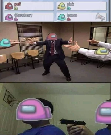 Mem inspirowany grą Among Us 