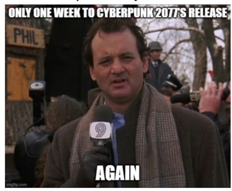 Mem na temat Cyberpunk 2077 