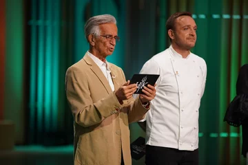 Grażyna Szapołowska, Jacek Fedorowicz i Andrzej Grabowski  w „Hell's Kitchen. Piekielna kuchnia” 