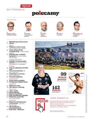 Spis treści "Wprost" 39/2018