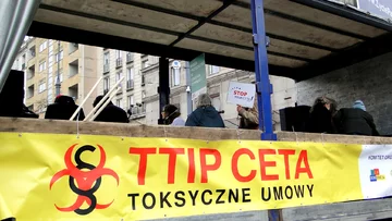 Protest przeciwko CETA w Warszawie 