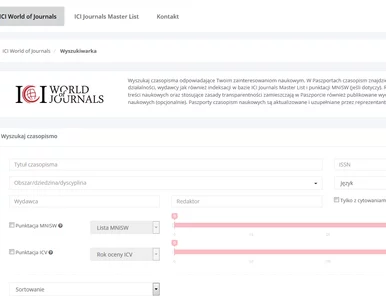 Miniatura: ICI World of Journals - ułatwienia dla...