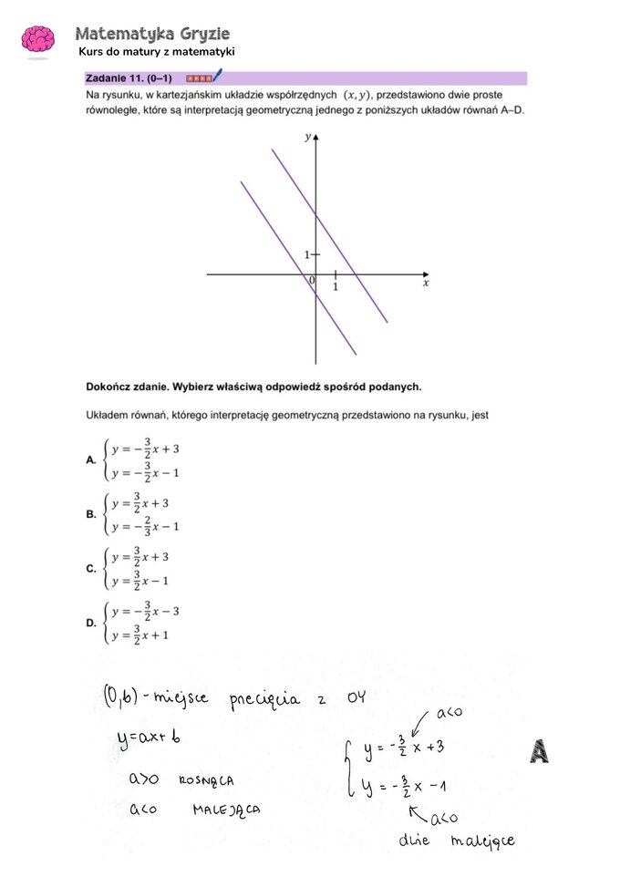 Matura 2024. Matematyka — poziom podstawowy, Formuła 2023 — arkusze z odpowiedziami – zadanie 11