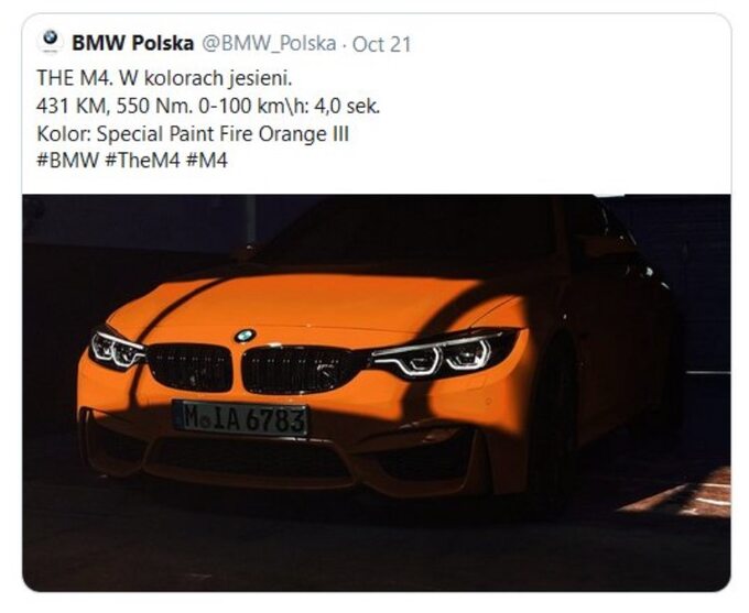 Usunięty tweet BMW Group Polska