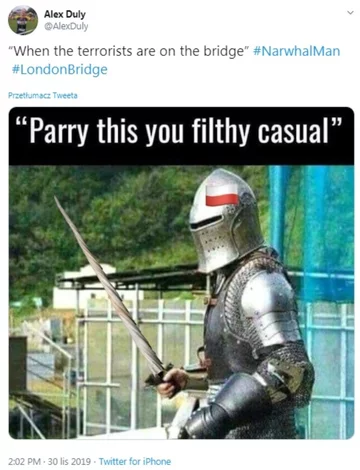 Mem z kłem narwala 