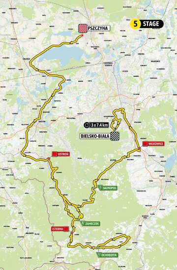 Trasa 80. Tour de Pologne &ndash; etap 5