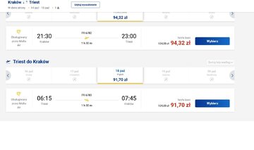 Promocja na&nbsp;loty Krak&oacute;w-Triest