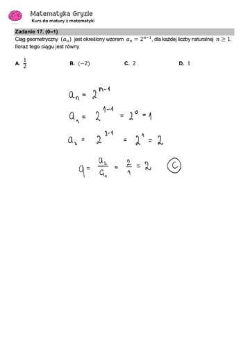 Zadanie 17 &ndash; Matura 2024. Matematyka &mdash; poziom podstawowy, Formuła 2015 &mdash; arkusze z&nbsp;odpowiedziami