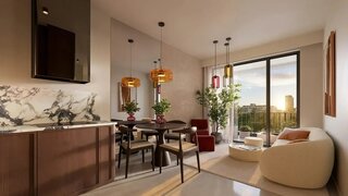 Wizualizacja inwestycji MURANO w&nbsp;Warszawie &ndash; projekt PROFBUD przy ul. Anielewicza, w&nbsp;sąsiedztwie Ogrodu Krasińskich i&nbsp;Muzeum POLIN, zaprojektowany przez BBGK Architekci