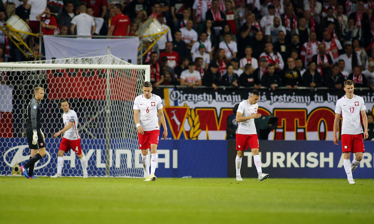Kadr z meczu Polska U-21 - Słowacja U-21 