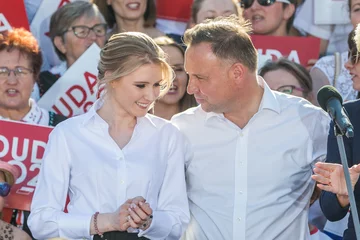 Andrzej Duda z córką Kingą w Rzeszowie w 2020 roku 