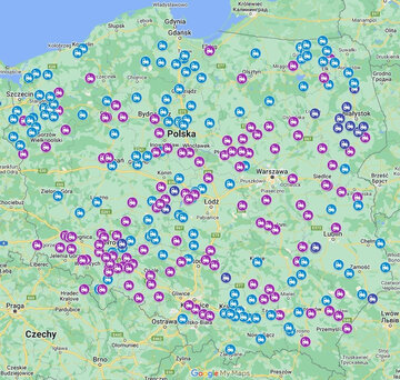 Mapa strajku rolnik&oacute;w 9&nbsp;lutego