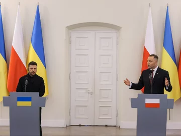 Wołodymyr Zełenski i Karol Nawrocki 