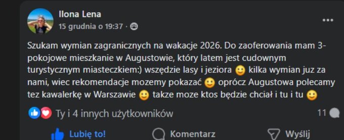 Przykładowy post z&nbsp;ofertą