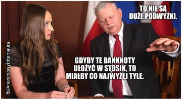 Mem komentujący podwyżki wynagrodzeń polityków 