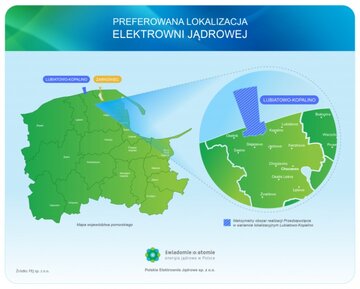 Preferowana lokalizacja elektrowni jądrowej w&nbsp;Polsce