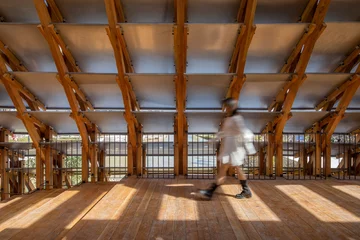 Drewniany most wygięty w łuk, projekt LUO studio v2com, most, 4713-01