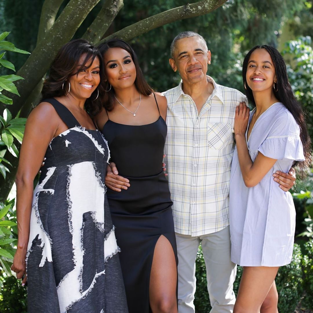 Michelle Obama, Natasha Obama, Barack Obama i Malia Obama 