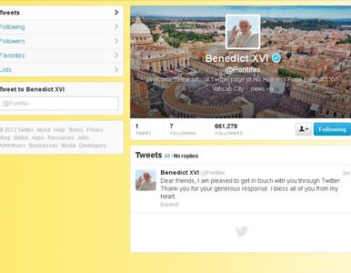 Miniatura: Papież Benedykt XVI zadebiutował na Twitterze