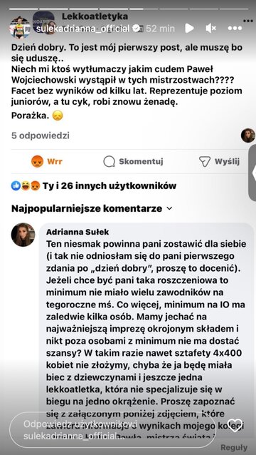 Reakcja Adrianny Sułek na&nbsp;hejt