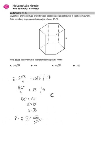 Zadanie 26 &ndash; Matura 2024. Matematyka &mdash; poziom podstawowy, Formuła 2015 &mdash; arkusze z&nbsp;odpowiedziami