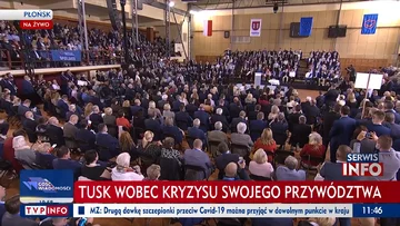 Paski TVP Info o Tusku i konwencji PO 