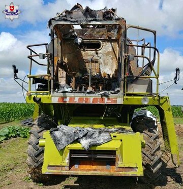 Ojciec podpalił kombajn syna 