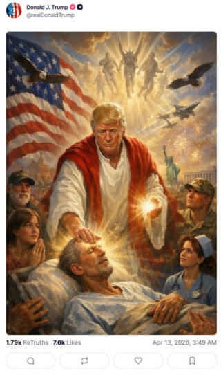 Donald Trump jako Jezus