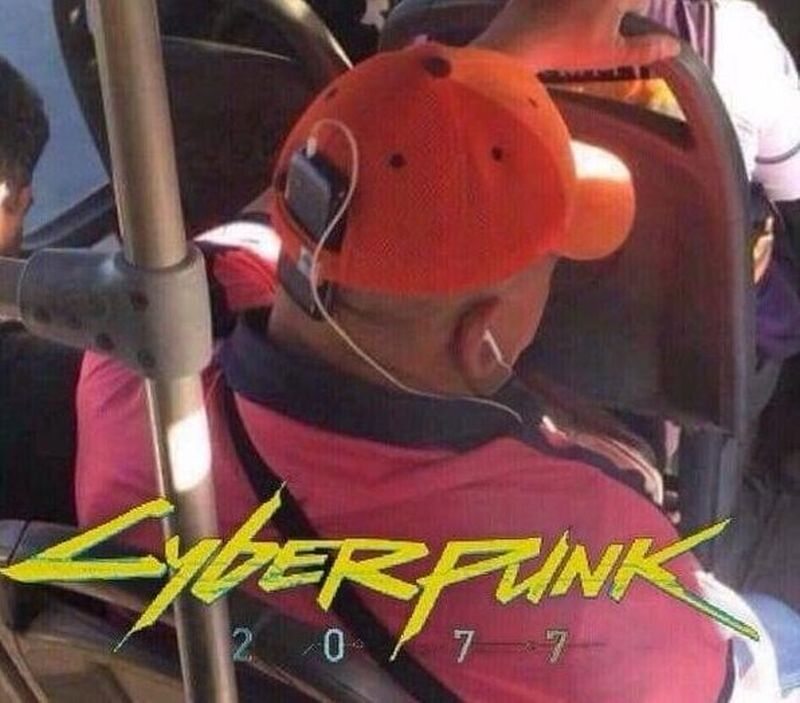 Mem zainspirowany grą Cyberpunk 2077 