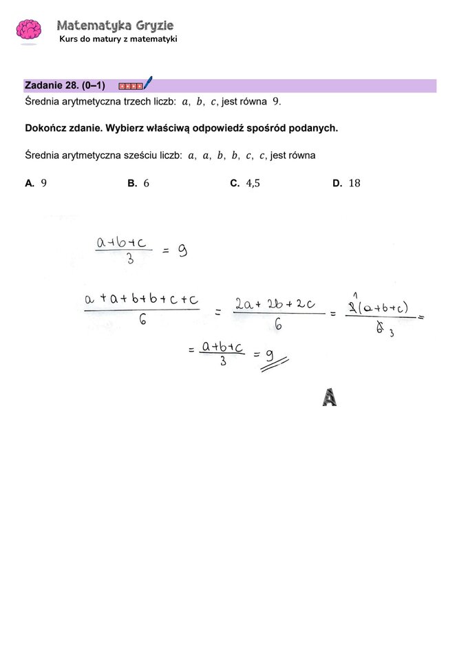 Matura 2024. Matematyka — poziom podstawowy, Formuła 2023 — arkusze z odpowiedziami – zadanie 28