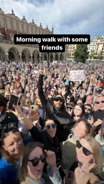 Jared Leto w&nbsp;Krakowie podczas spotkania z&nbsp;fanami