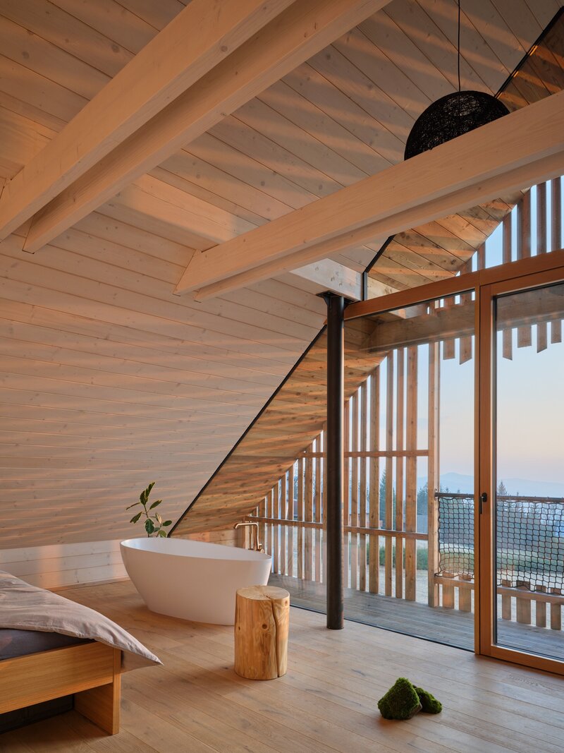 Drewniany dom w górach, projekt SENAA