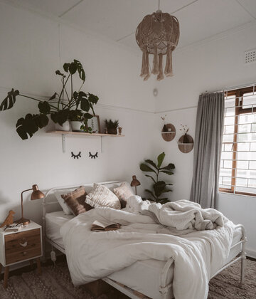 Abażur z makramy Sypialnia w stylu boho