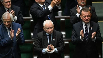 Ryszard Terlecki, Jarosław Kaczyński, Mariusz Błaszczak 