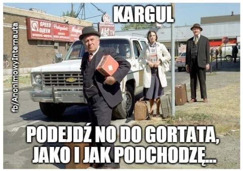 Mem komentujący spotkanie z Marcinem Gortatem 