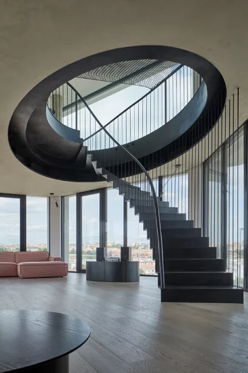 Penthouse z ogrodem na dachu, projekt Petr Janda Linka, Petr Janda