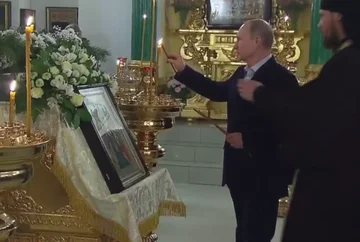 Putin w klasztorze Niłowo-Stołobieńskim 