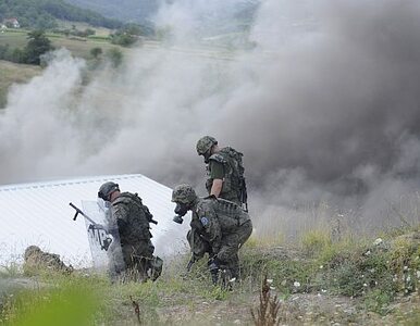 Miniatura: Żołnierze KFOR na granicy Kosowa z Serbią