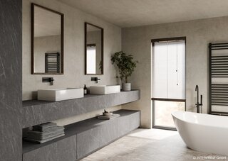 Wrażenie pewnej monumentalności i kontaktu z nieokiełzaną naturą tworzy zabudowa w dekorze łupka (Artos)