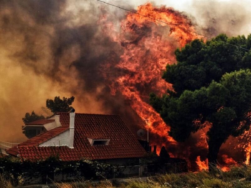 Pożar w Grecji 