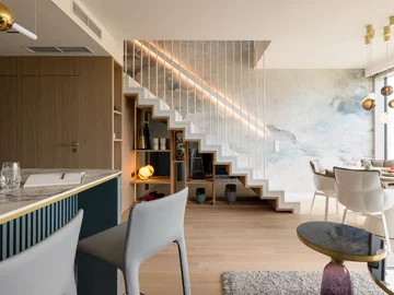 Dwupoziomowy rodzinny apartament wakacyjny w Świnoujściu, proj. Soul Interiors 