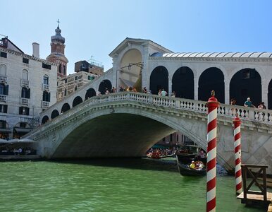 Zielona woda pod słynnym mostem w Wenecji. Policja szuka sprawcy