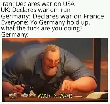 Mem będący reakcją na możliwą wojnę USA z Iranem 