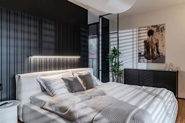 Wnętrze, kt&oacute;re nie&nbsp;boi się czerni, projekt Deer Design