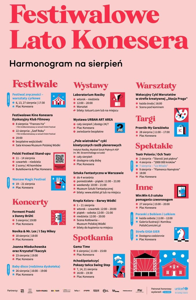 Festiwalowe Lato Konesera w Warszawie - Harmonogram