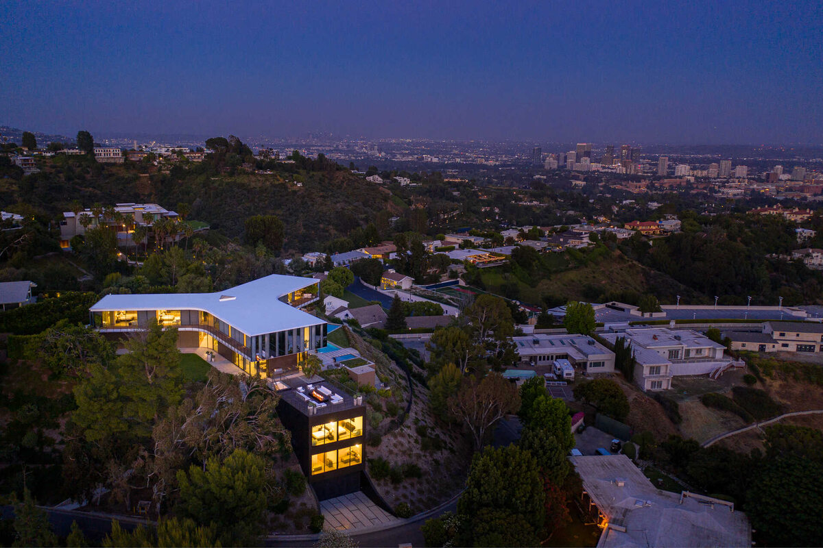 The Orum House w Bel Air, najdroższej dzielnicy Los Angeles Beyone, Hollywood, Bel Air