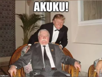 Mem z Lechem Wałęsą 