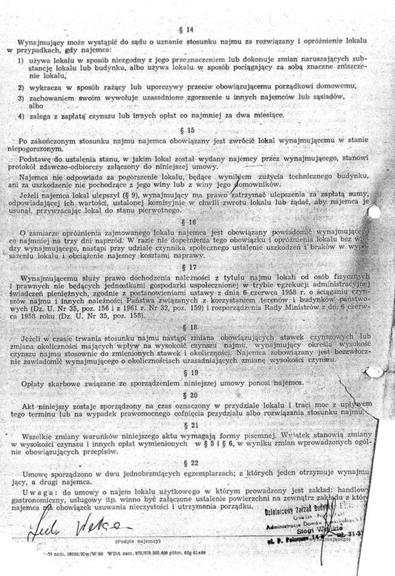 Pokwitowanie przejęcia mieszkania od dyrekcji Stoczni przez Wałęsę w dniu 23 X 1972 r. 