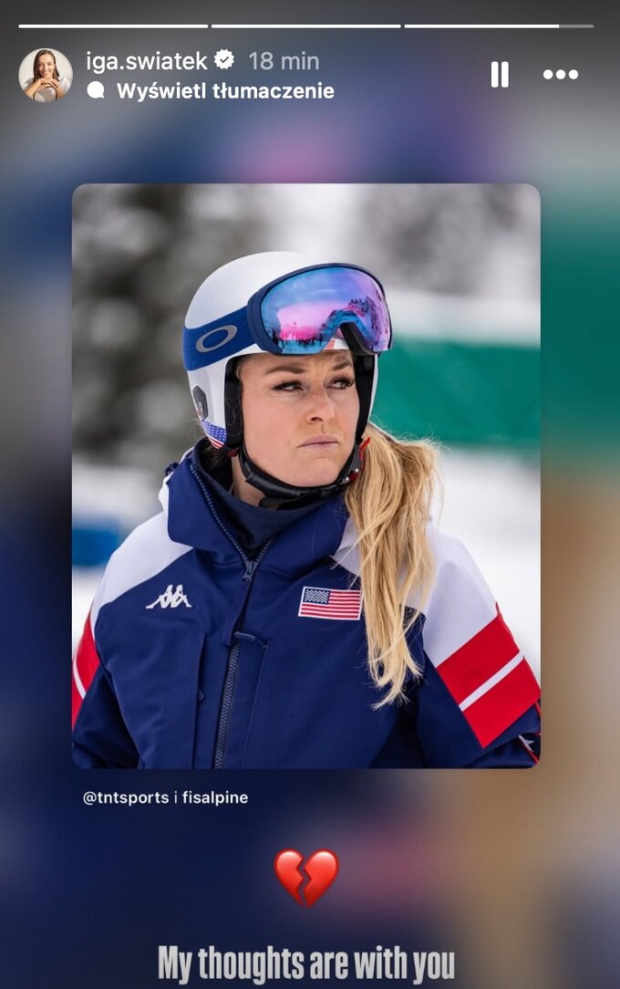 Iga Świątek o&nbsp;Lindsey Vonn