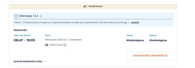 Wyprzedane bilety na&nbsp;Nieśpieszny do&nbsp;Zakopanego